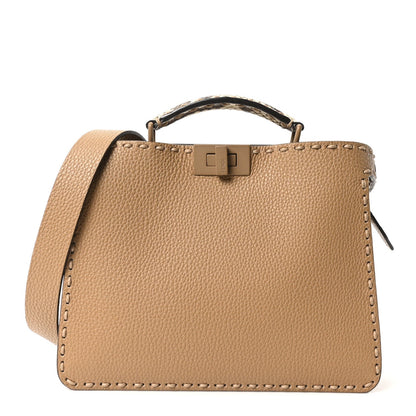 Cuoio Romano Vitello Elaphe Cover Sellerissima Monochrome Mini Peekaboo I SEE U Satchel Cammello