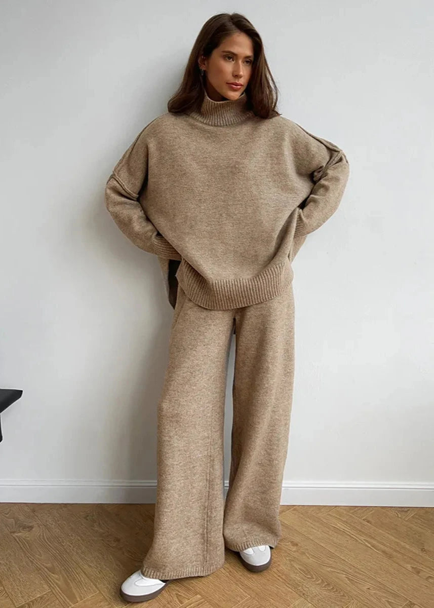 Oversized Knit Sweater and Pants Set in Soft Knit