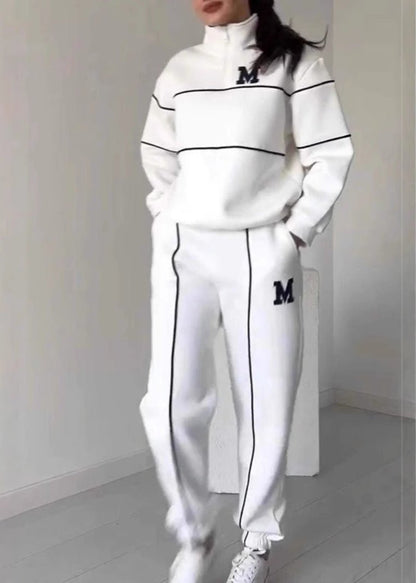 Tracksuit Set Soft Breathable Fabric Sporty Style