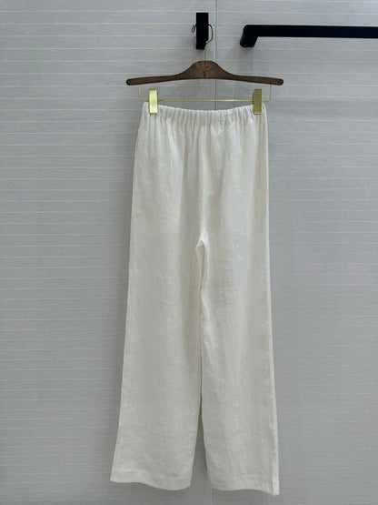 LP STRAIGHT-LEG LINEN PANTS IN WHITE