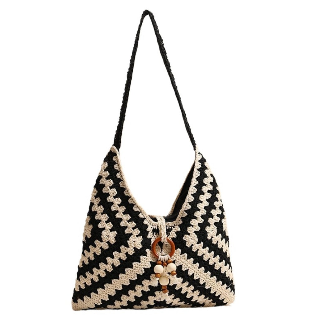 Cosbai - V-shape Crochet Shoulder Bag - Classic &amp; Stylish