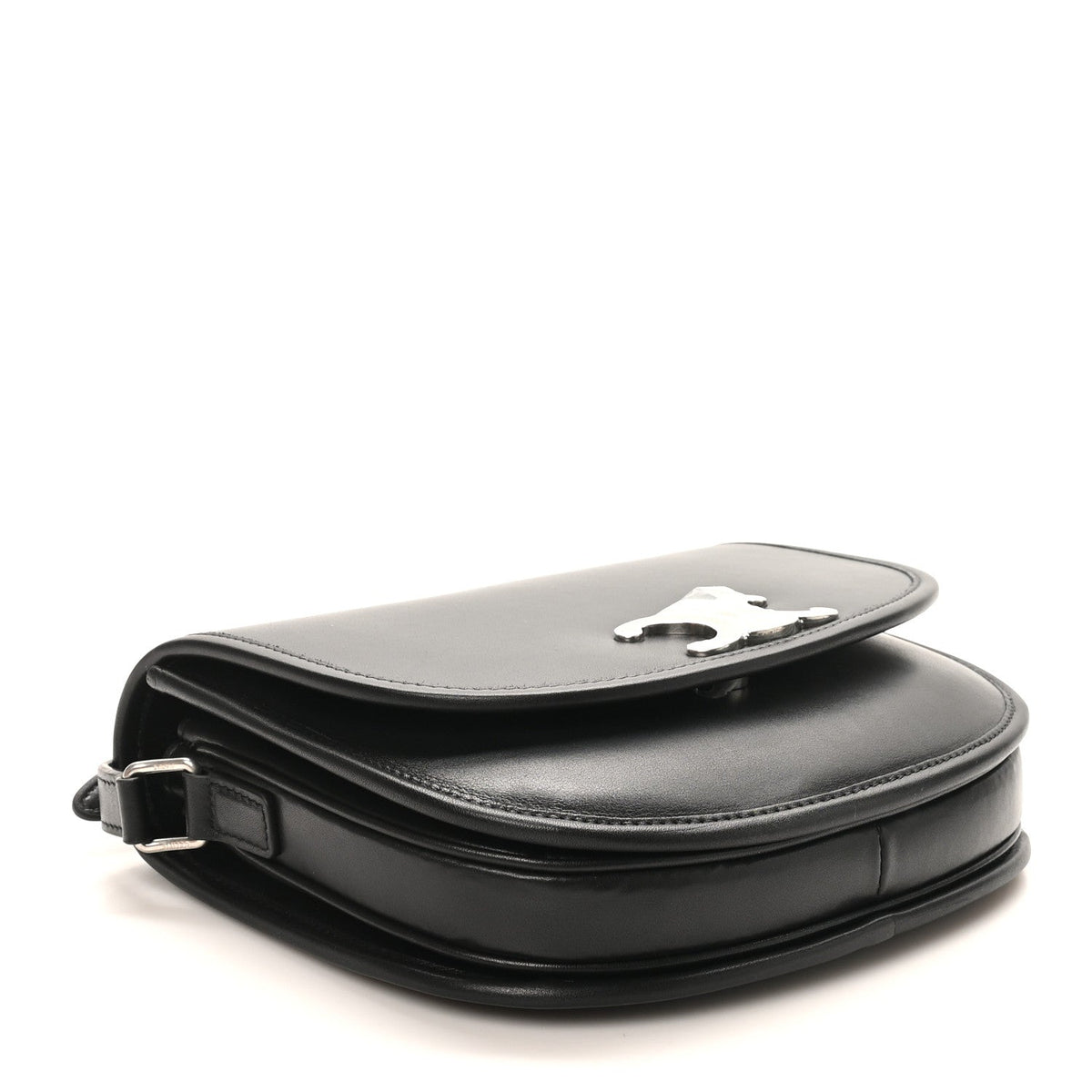 Supple Calfskin Triomphe Medium Besace Black