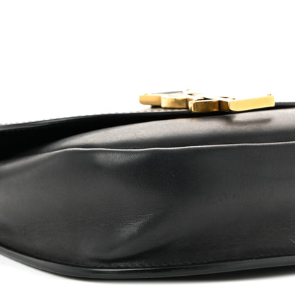 Smooth Calfskin Classic Monogram Small Kaia Satchel Black