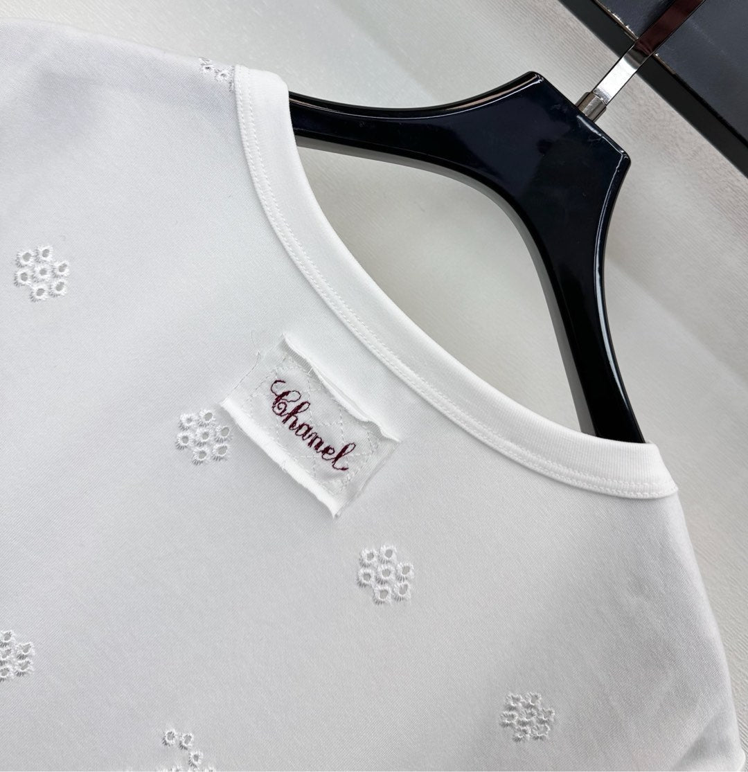 CC SS26 Short-sleeved Top White Cotton 350318