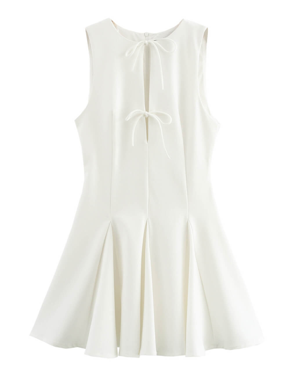 Vintage Sleeveless Bow Mini Dresses