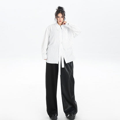 Striped Collar Long Sleeve Shirt