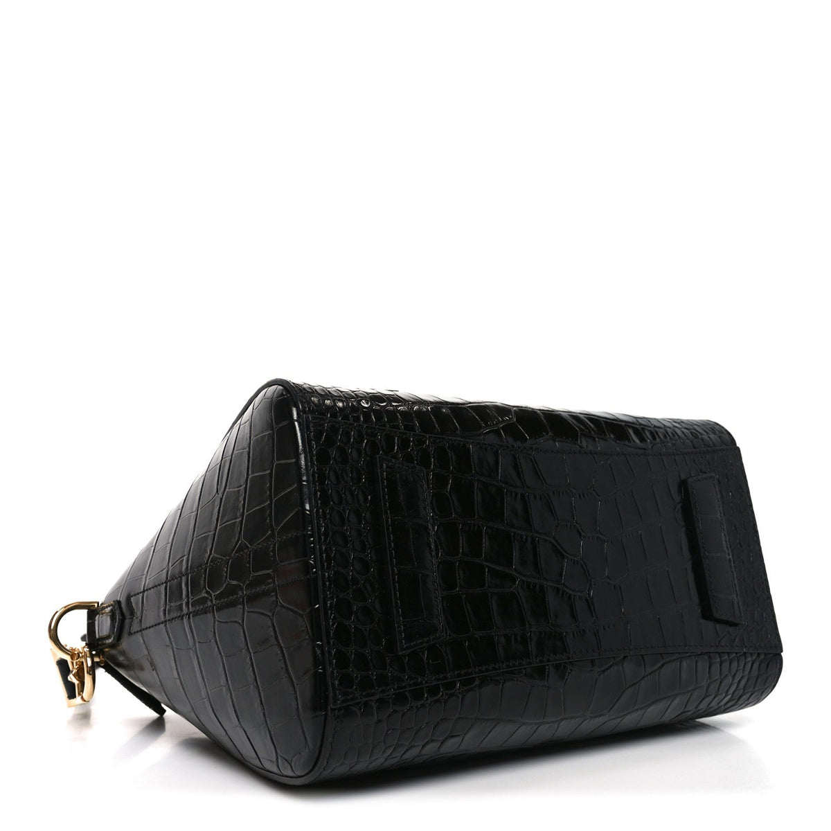 Calfskin Crocodile Embossed Small Antigona Black