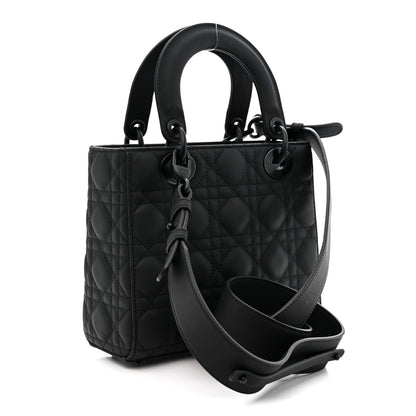 Ultra Matte Calfskin Cannage Small My ABCDior Lady Dior Black