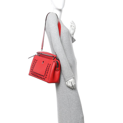Vitello Baltico Dolce Shiny Nappa Lace Up DotCom Satchel Red