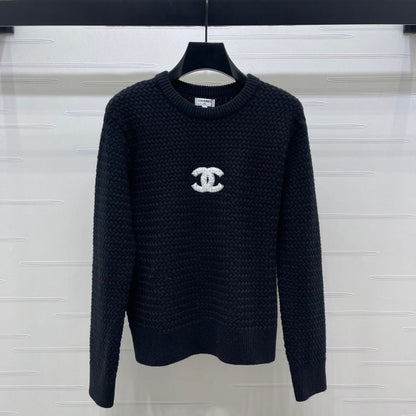 CHANEL 26 LOGO KNIT BLACK SWEATER 335407