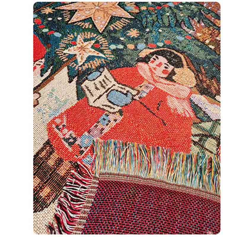 Christmas Jacquard Tassel Home Decor Throw Blanket