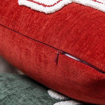 Cute Square Christmas Pillow Case With Pom