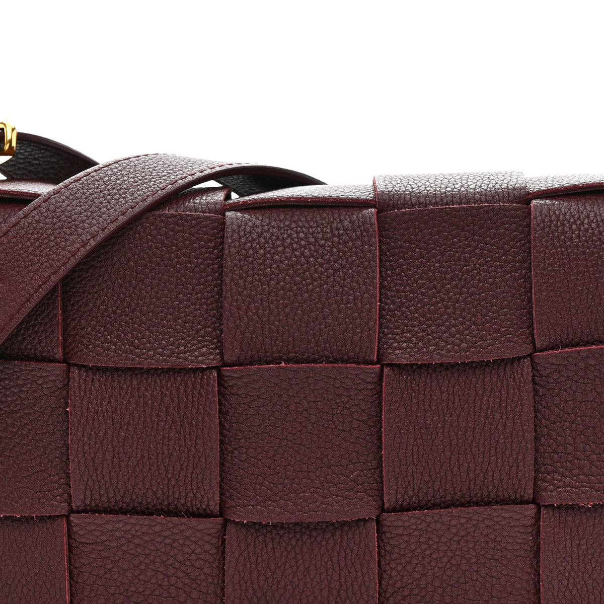 Grained Calfskin Maxi Intrecciato Cassette Crossbody Bag Bordeaux