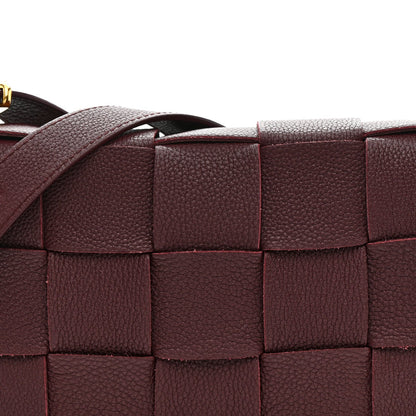 Grained Calfskin Maxi Intrecciato Cassette Crossbody Bag Bordeaux