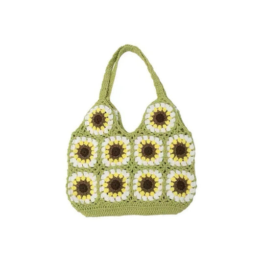 Crochet Granny Square Bag Sunflower Handbag