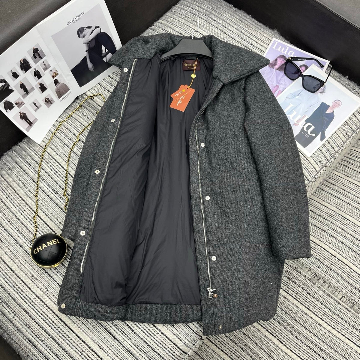 LP 25 Mid-Length Jacket Gray Wool Fabric Down 308180