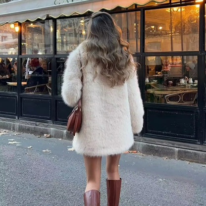 Faux Fur Collar Warm Coat