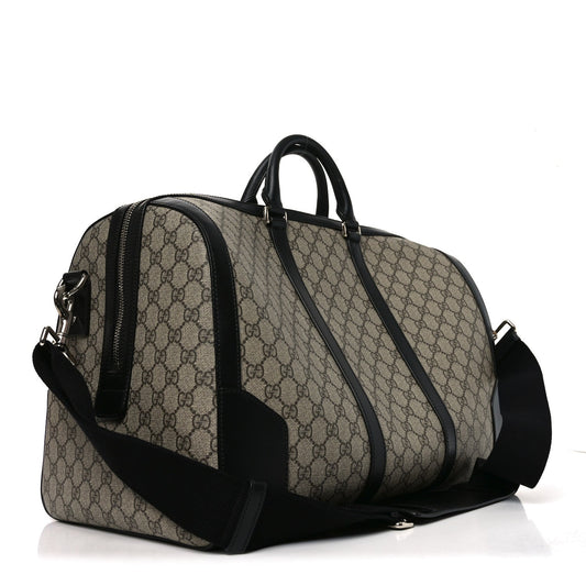 GG Supreme Monogram Selleria Calfskin Medium Duffle Beige Ebony Black
