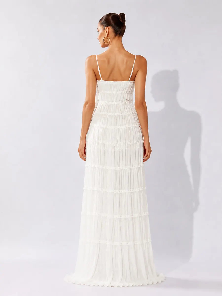 Alaina Ruched Bow-Detail Camisole Maxi Dress