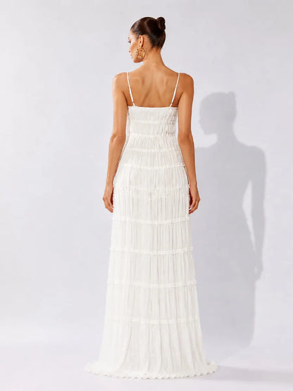 Alaina Ruched Bow-Detail Camisole Maxi Dress