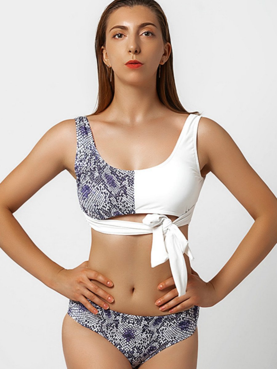 Splicing Split Swimwear Bikini Personalized Swimwear