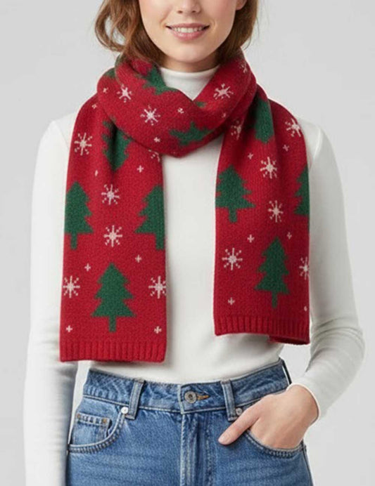 Christmas Reindeer Soft Thick Warm Knit Scarf