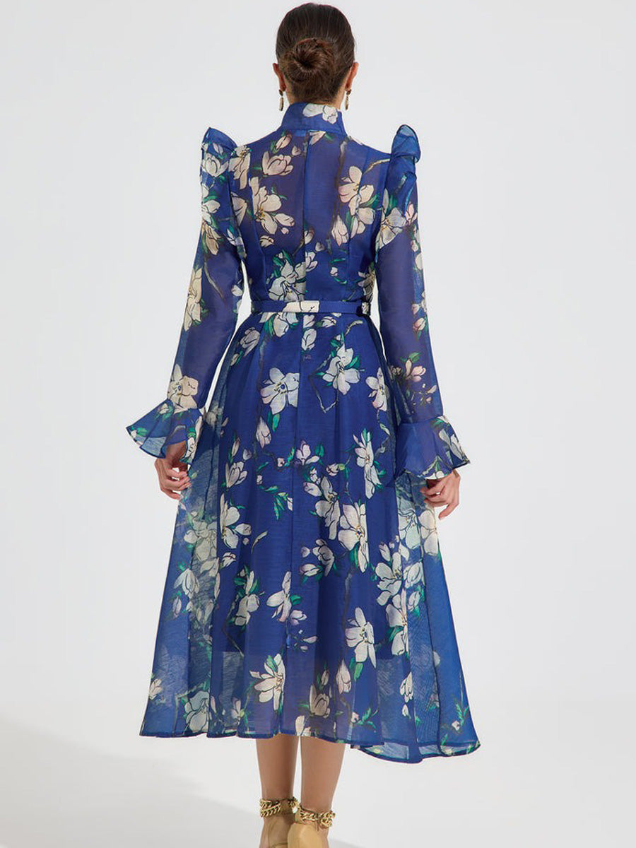 Elizabeth Bloom Chiffon Midi Dress