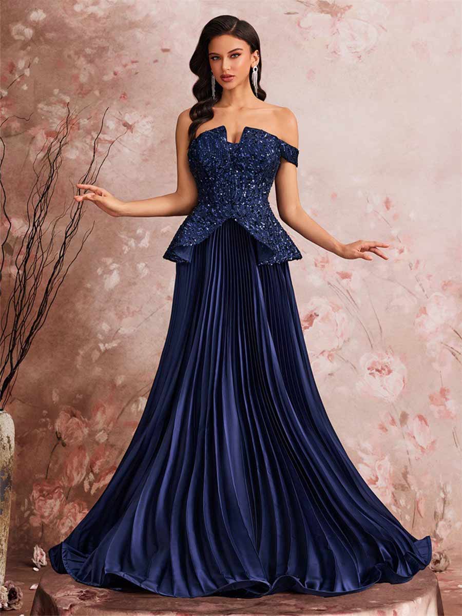 Davina Elegant Sequined Maxi Dress