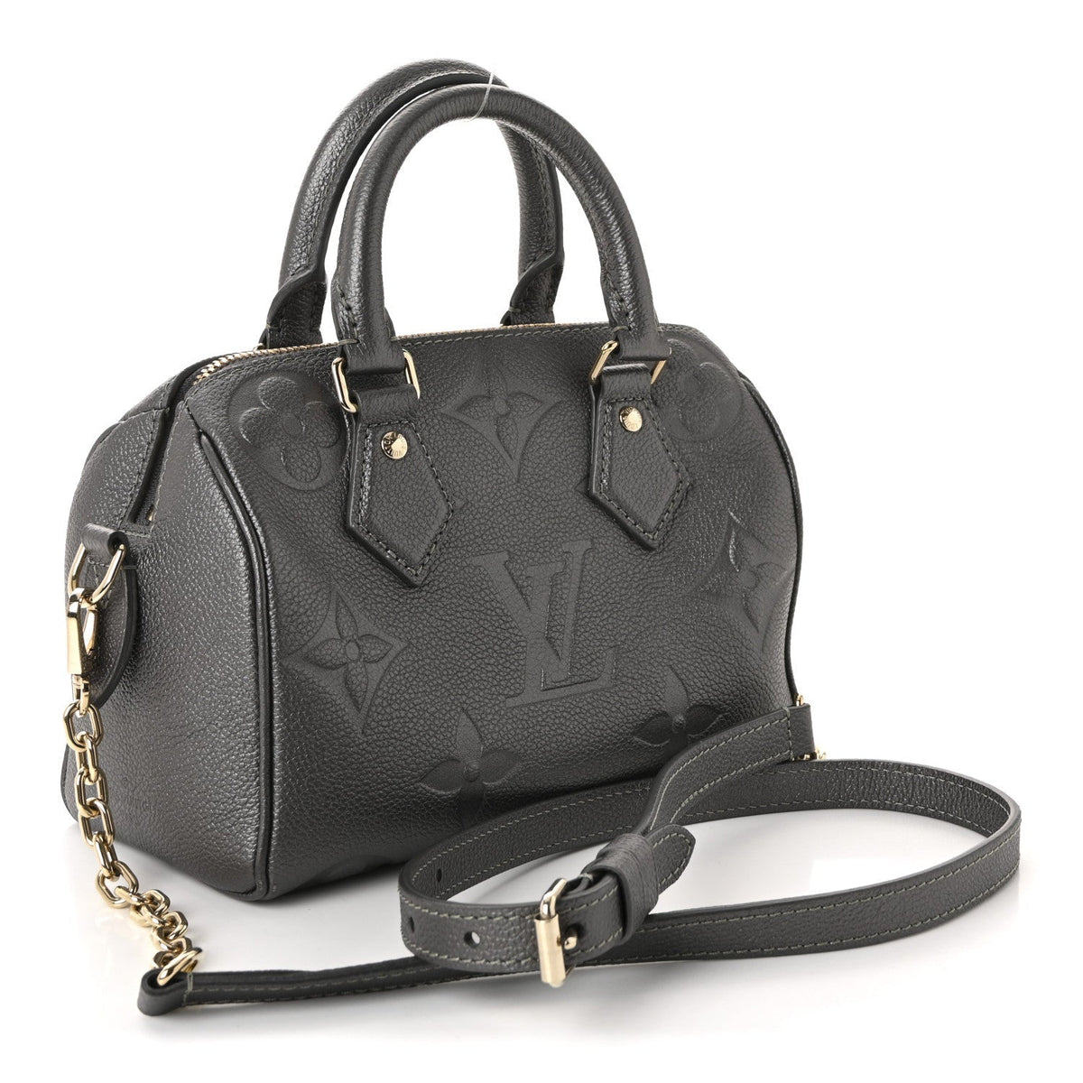 Shimmery Empreinte Monogram Giant Speedy Bandouliere 20 Gun Metal