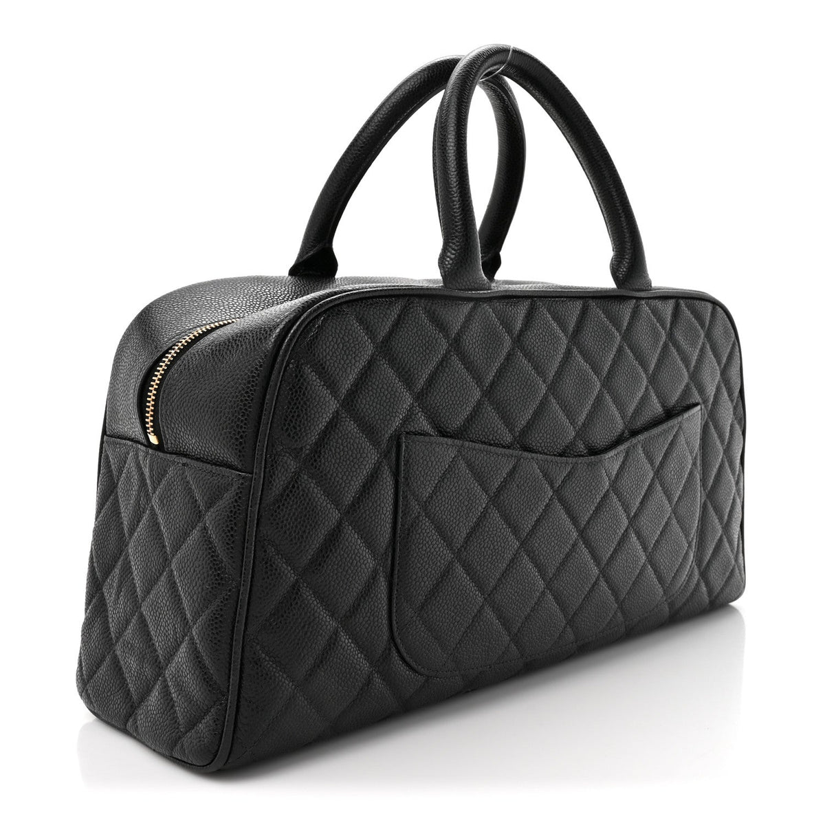 Caviar Quilted Large Bowler Black