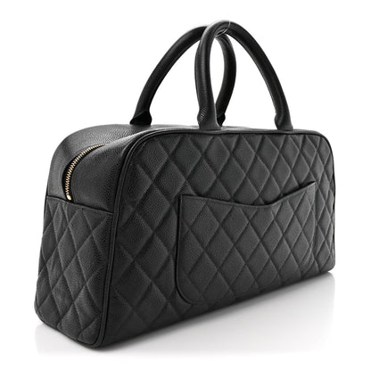 Caviar Quilted Large Bowler Black