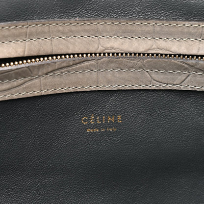Crocodile Embossed Nubuck Medium Phantom Luggage Grey