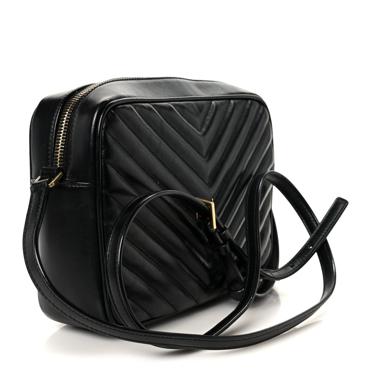 Calfskin Matelasse Monogram Lou Camera Bag Black