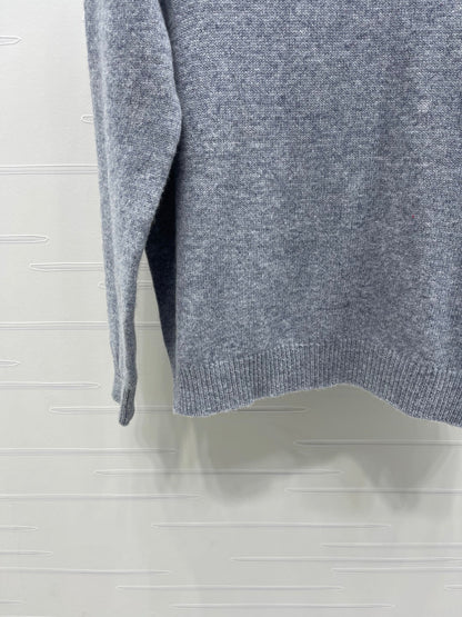 Chanel Floral Patterns Gray Sweater Embroidered 340998