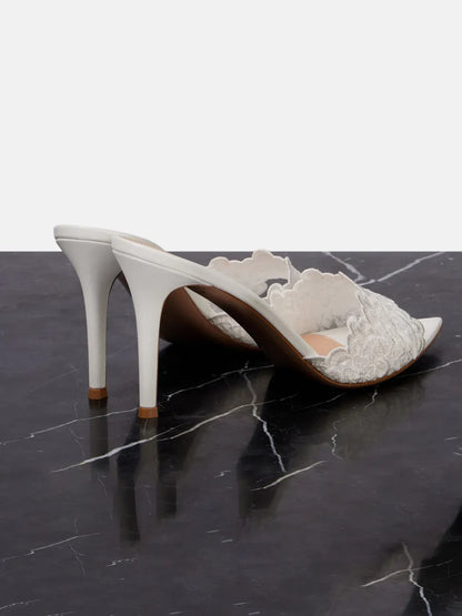 Pandora Lace High-Heel Slides