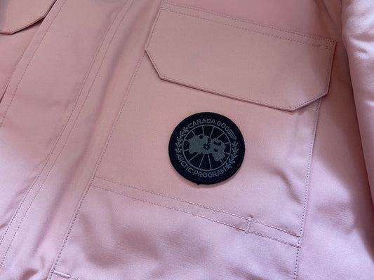 Canada Goose Children Jacket Wolf Fur Sandy Pink Polyester Cotton