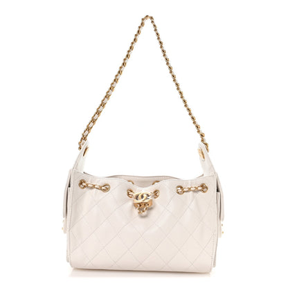 Caviar Quilted Mini Chanel 25 Handbag White