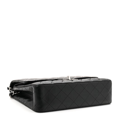 Lambskin Quilted Medium Double Flap Black