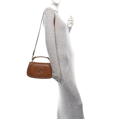 Roxy Calfskin Medium Blondie Top Handle Bag Brown