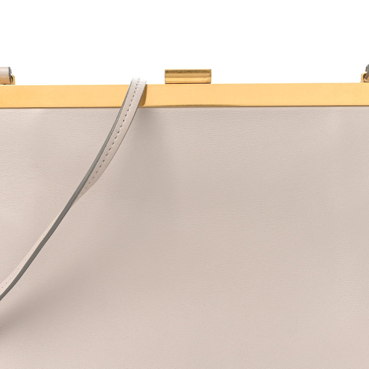 Smooth Calfskin Mini Clasp Bag Light Grey
