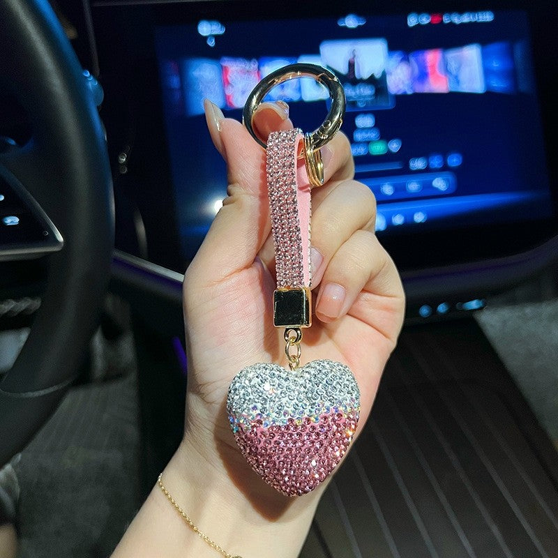 Full Diamond Heart Keychain Pendant