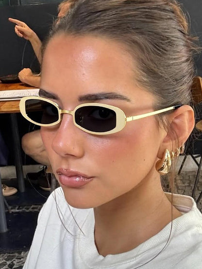 Mara Metal Oval-Framed Sunglasses