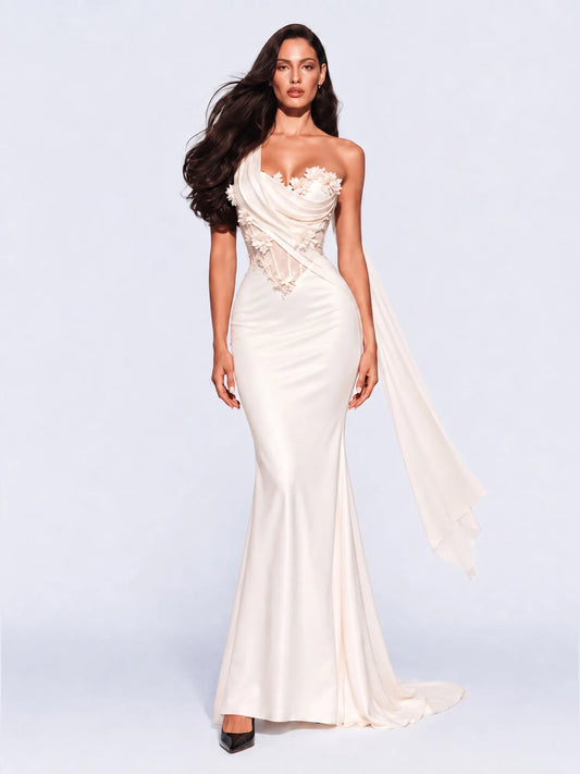 Elina 3D Floral Mermaid Maxi Dress
