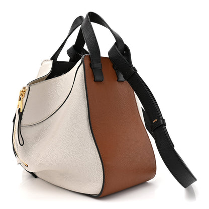 Calfskin Small Hammock Shoulder Bag Tan Ivory Black