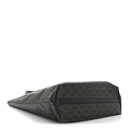 Triomphe Canvas Calfskin Wave Print Museum Bag Black