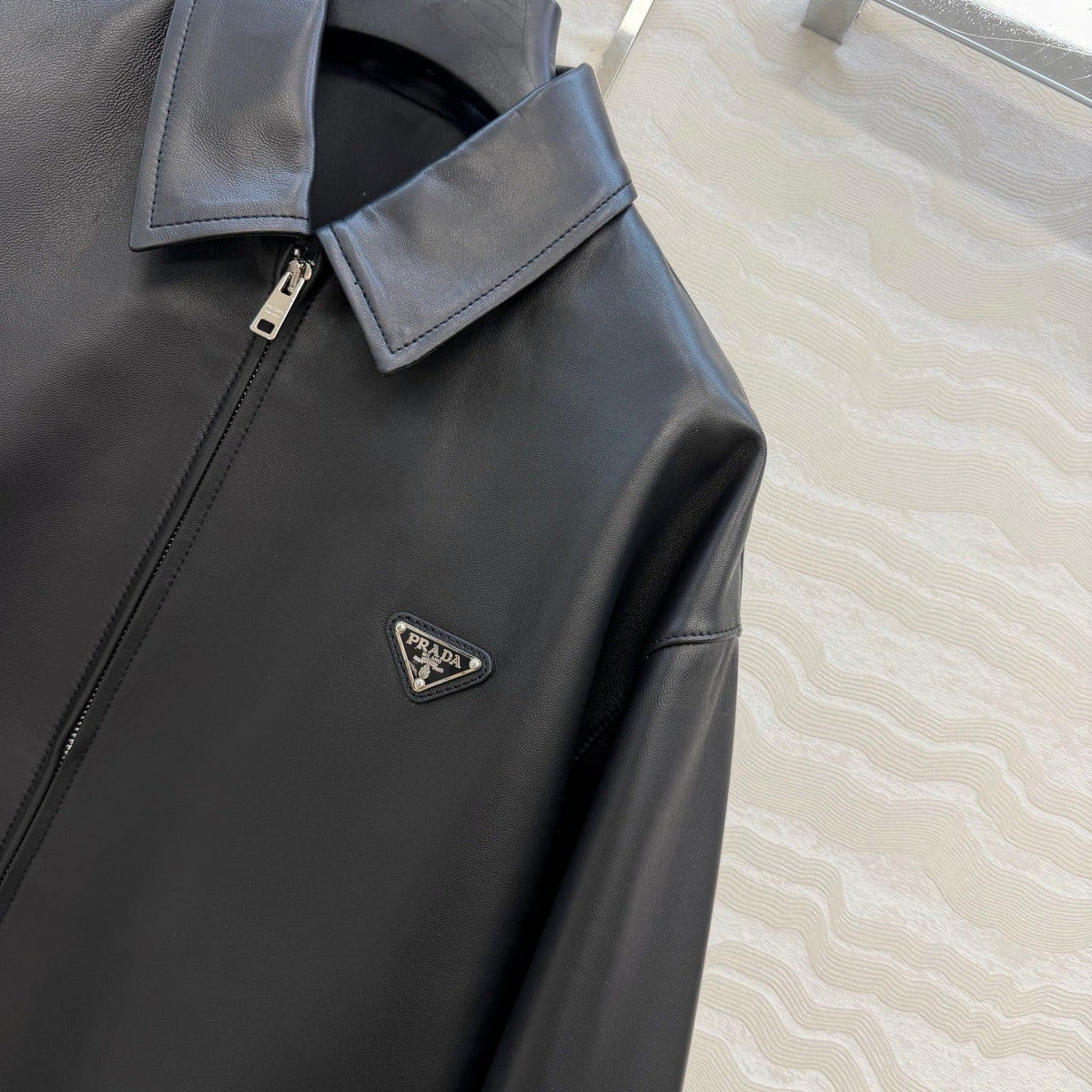 Prada Jacket Black Leather 341209