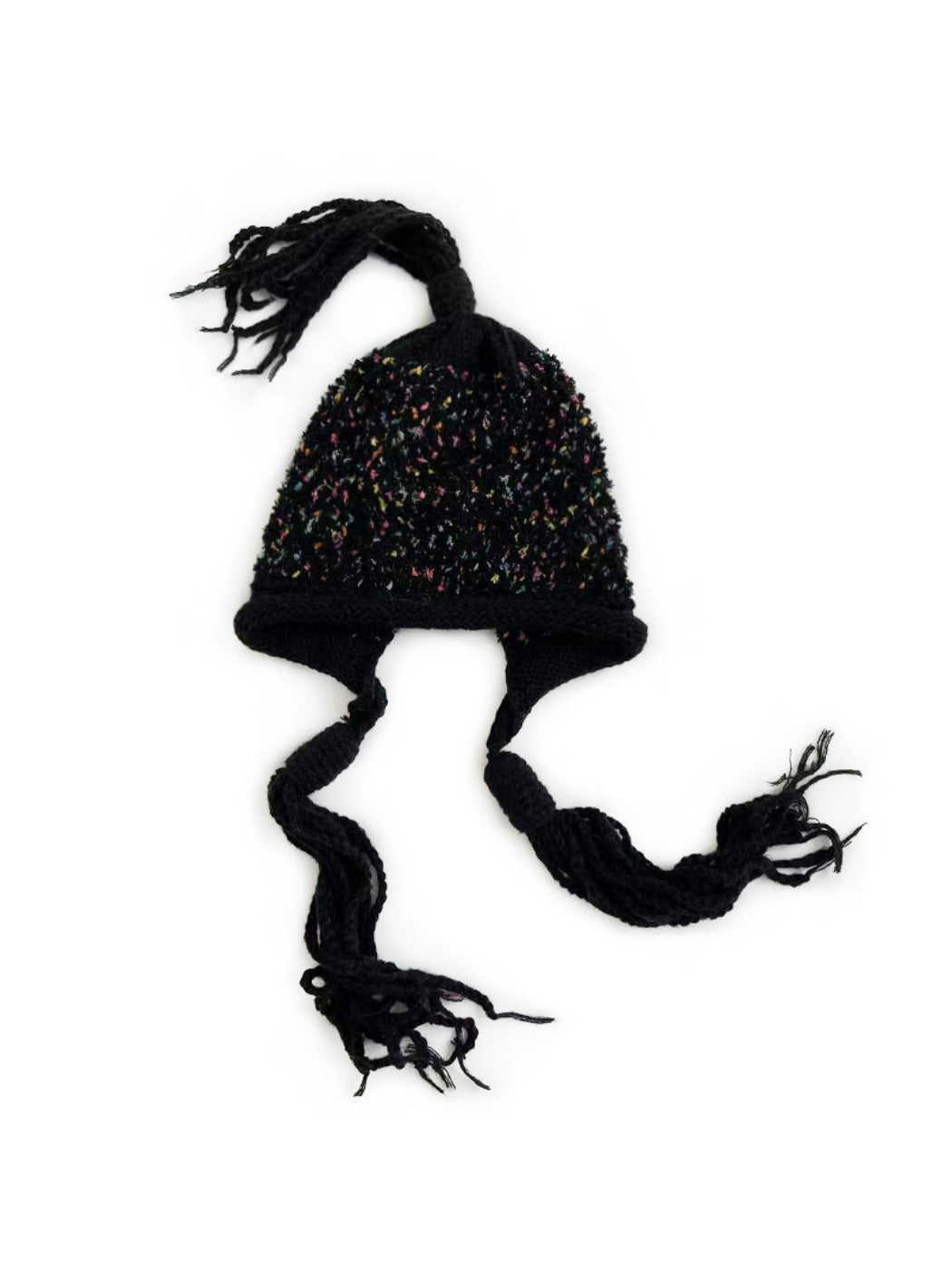 Haila - Winter Knitted Beanie with Tassels &amp; Colorful Speckled Patterns