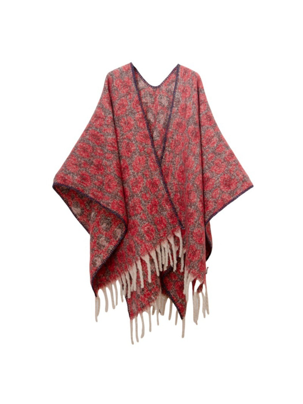 Scarvii - Thick Leopard Printed Wrap Shawl with Tassels