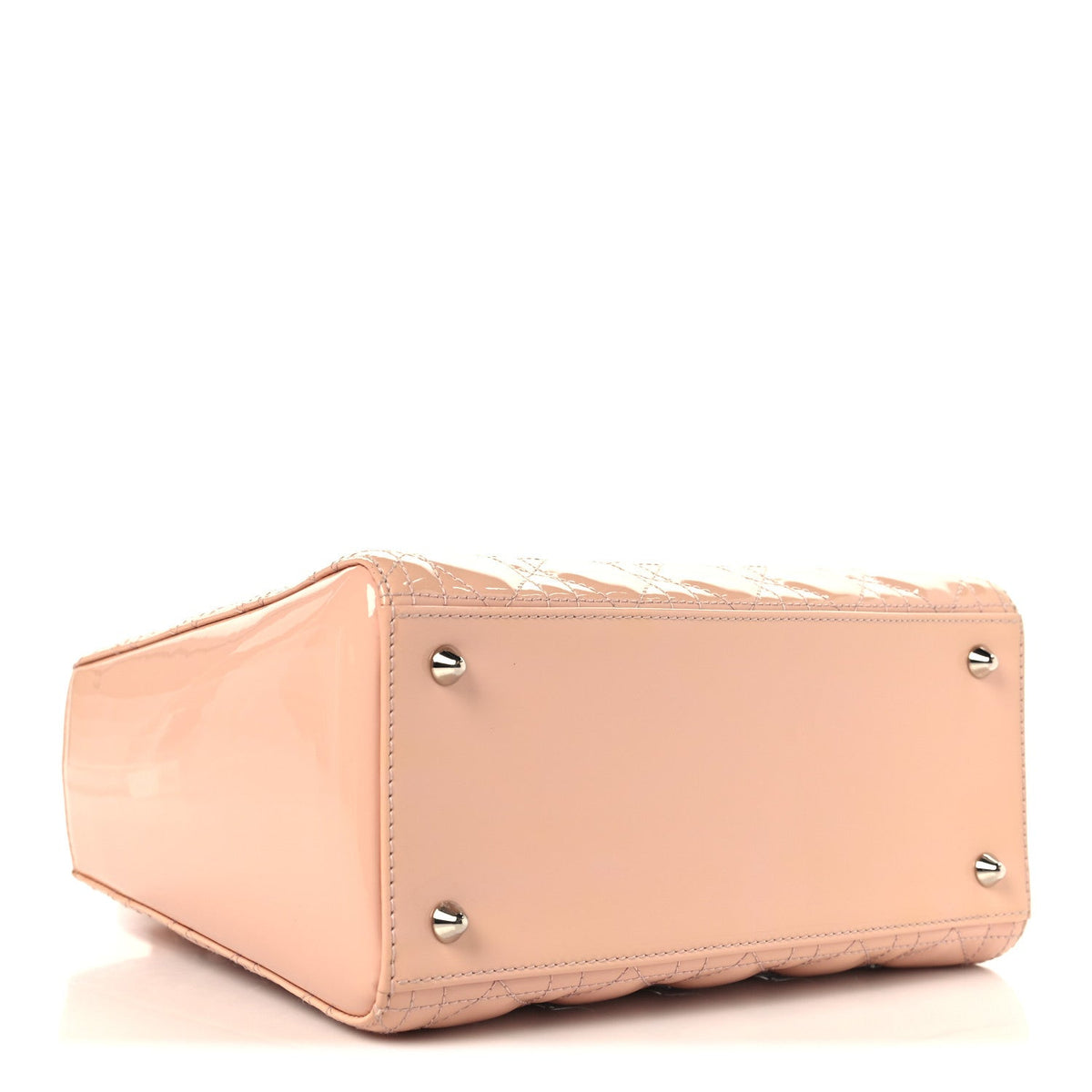Patent Cannage Medium Lady Dior Rose Clair