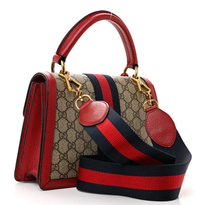 GG Supreme Monogram Small Queen Margaret Top Handle Bag Red